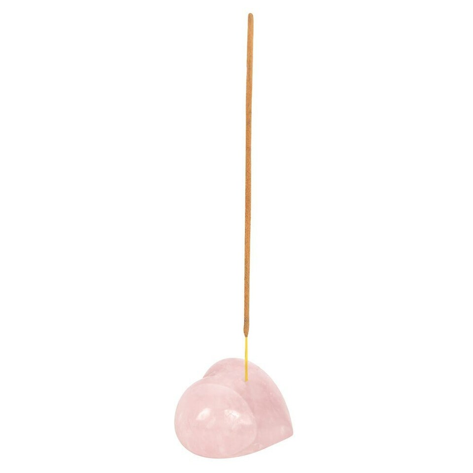 image 1 of Something Different Rose Quartz Heart Incense Stick Holder - Pink - One Size