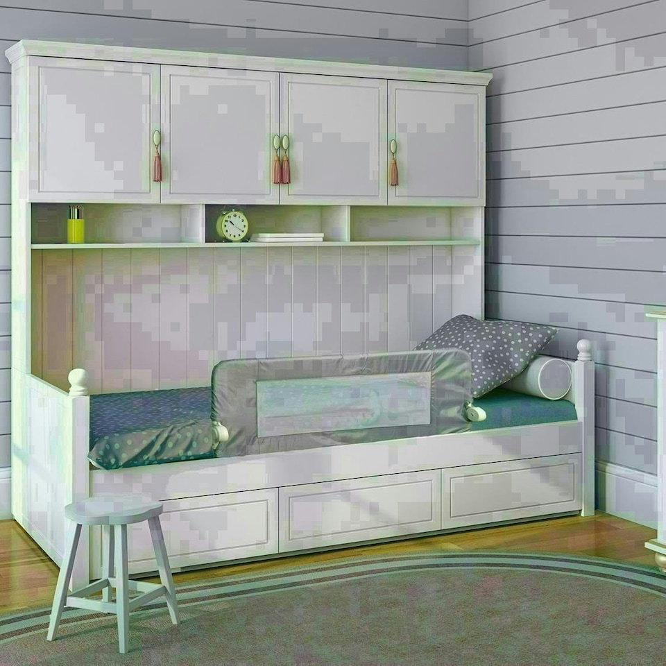 image 1 of Safetots Bed Rail, Grey 100cm Wide x 40cm Tall, Toddler Bed Guard for Safety