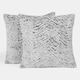 image 1 of OHS 2 x Two Tone Faux Fur Plush Cushion Covers, 45x45cm - Grey