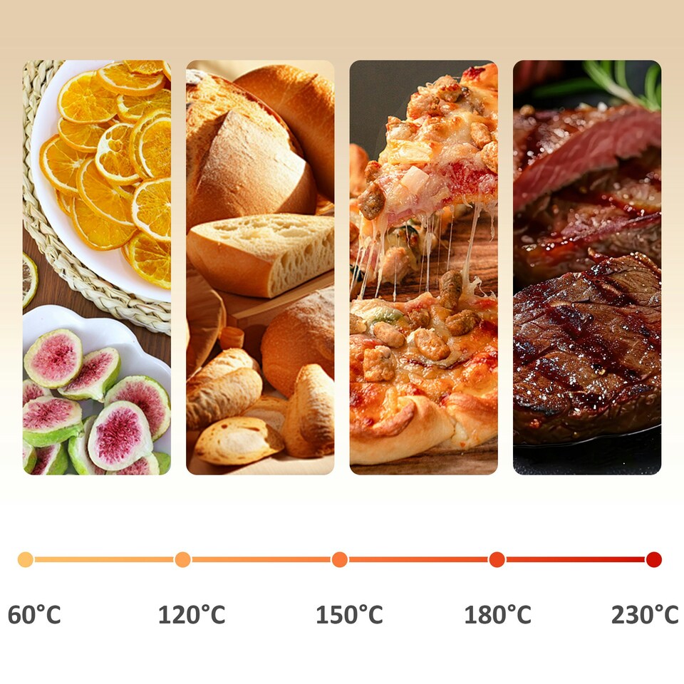 image 1 of HOMCOM 20L Mini Oven with Adjustable Temperature, 60 Min Time 1400W, Cream