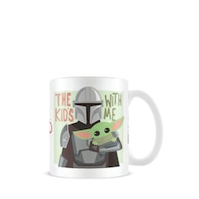 Star Wars: The Mandalorian The Kids With Me Mug - White/Grey - One Size