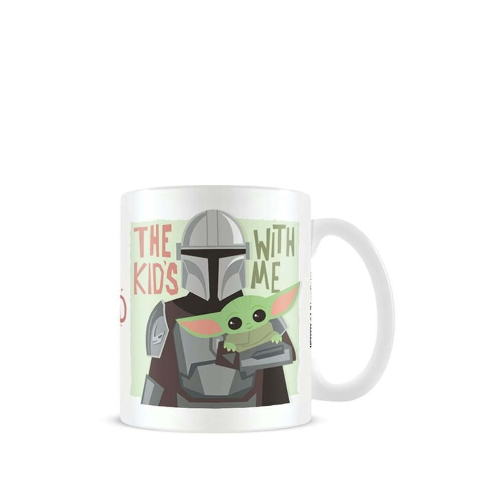 Star Wars: The Mandalorian The Kids With Me Mug - White/Grey - One Size