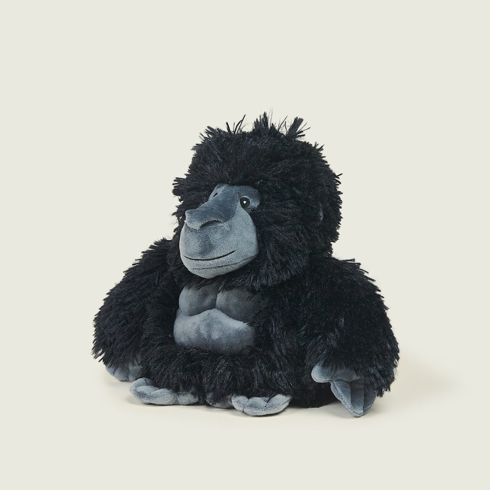 image 1 of Warmies Plush Gorilla Microwavable Weighted Teddy with French Lavender Scent, Hot or Cold for Cool Relaxation and Warm Relief