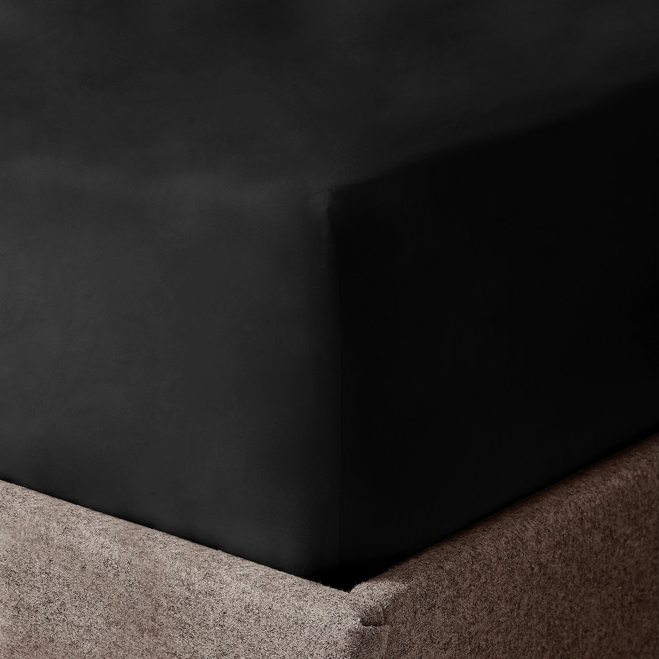 image 1 of Velosso Microfibre Easy Care Fitted Sheet Black | Black | Double
