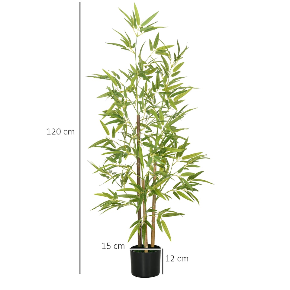 image 1 of HOMCOM Decorative Artificial Plants Bamboo in Pot Fake Plants for Home Indoor Decor,120 cm