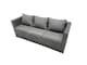 image 4 of Fimous Rattan Garden Furniture Dining Set 9-seater Patio Coffee Table Sofa Set with 2 Small Stools 2 Side Tables Dark Grey Mixed
