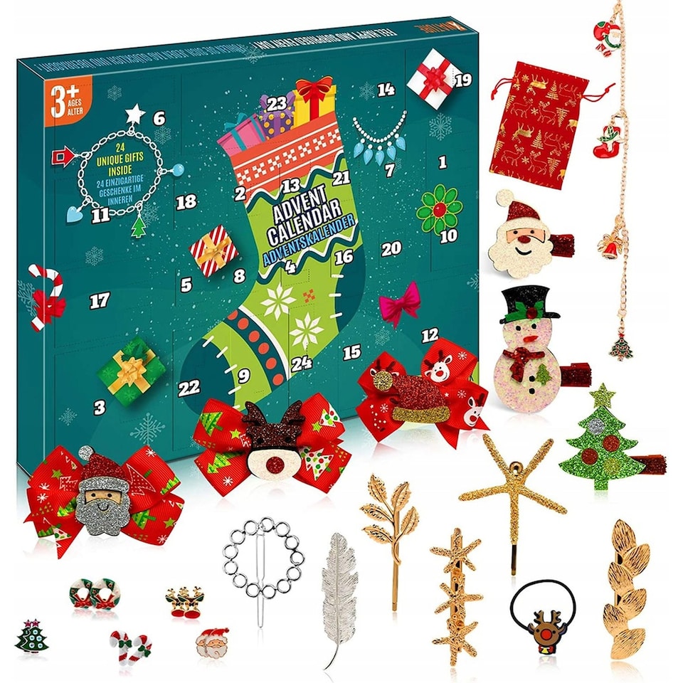 image 1 of Girls Hair Accessory Advent Calendar | 24 Day Christmas Countdown Gift Set