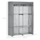 image 5 of HOMCOM Fabric Wardrobe, Portable Fabric Cabinet, Foldable Coat Rack with 4 Shelves, 2 Hanging Rails, 118 x 49 x 170 cm, Light Grey