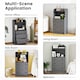image 9 of COSTWAY 3 Drawer Dresser Storage Organizer with Shelves Grey