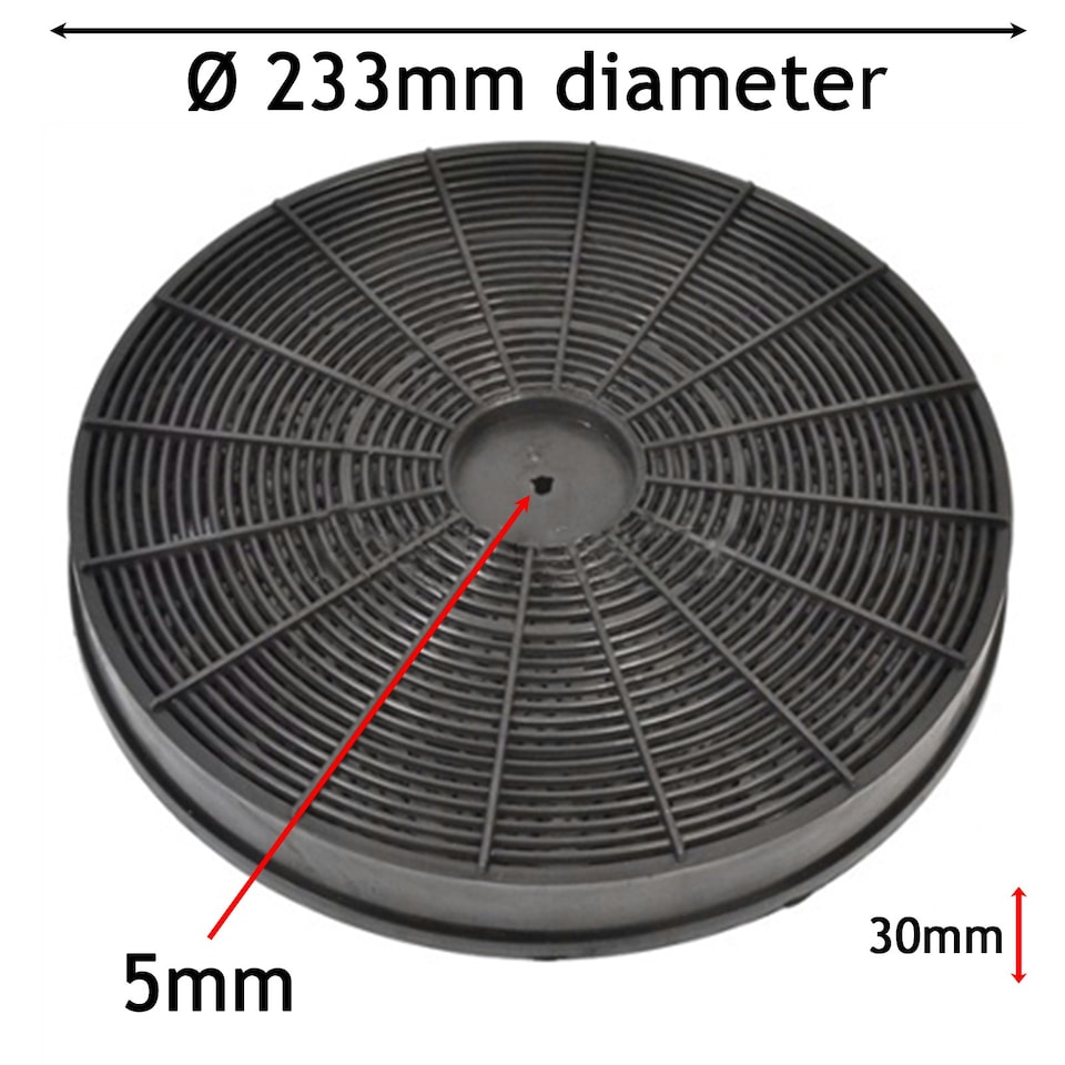 image 1 of SPARES2GO Carbon Charcoal Vent Filter compatible with Indesit Cooker Hood Extractor Fan Type EFF54 F233