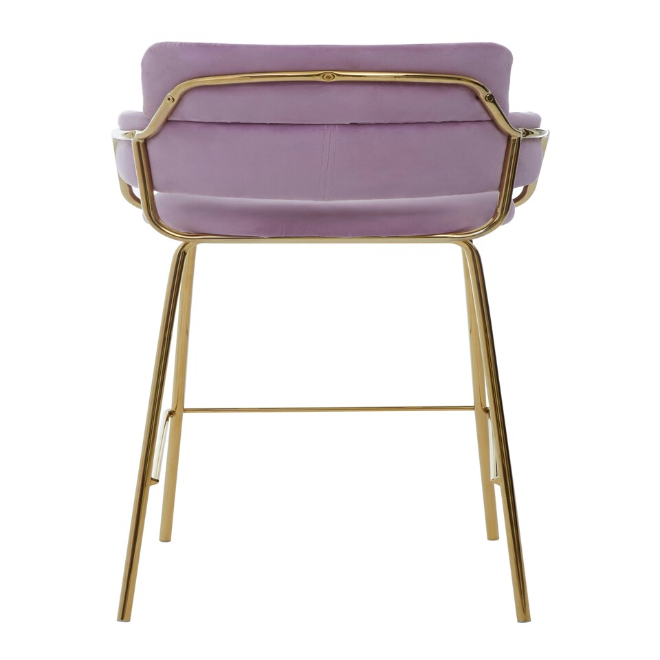 image 1 of Interiors by Premier Tamzin Pink Velvet Bar Chair Pink