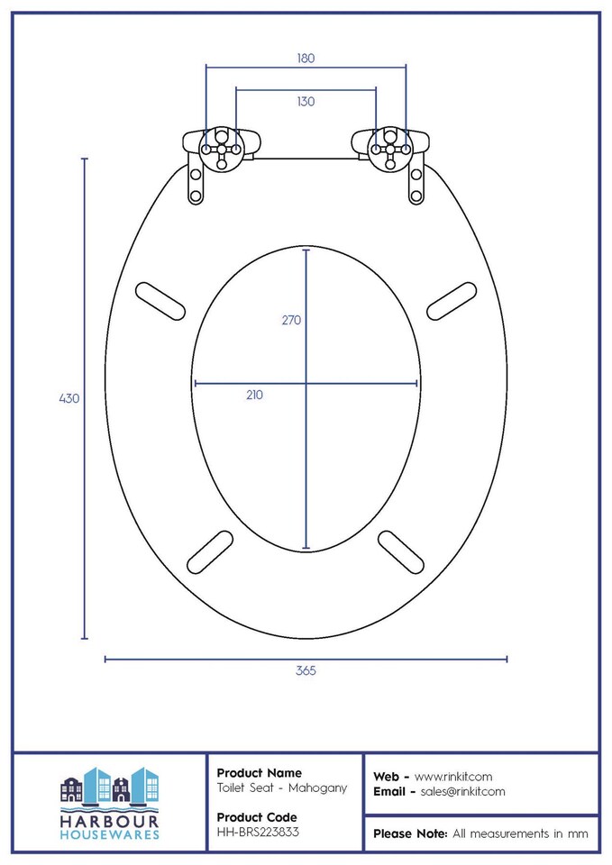 image 1 of Harbour Housewares Soft Close Wooden Toilet Seat - Mahogany | Brown | Mahogany