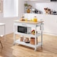 image 2 of Yaheetech  Kitchen Island Cart on Wheels White