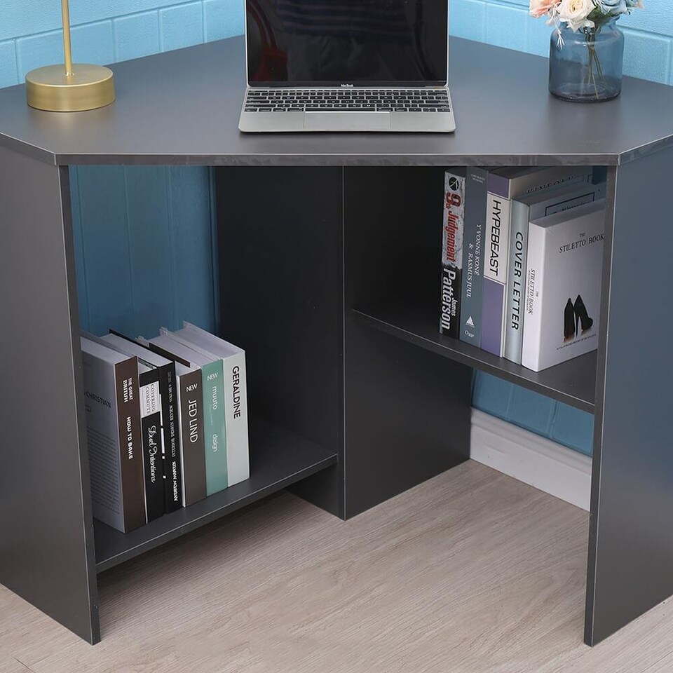 image 1 of Computer Desk PC Laptop Table Corner Home Office Study Gaming | Grey