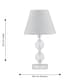image 4 of Chrome Two Ball Table Lamp with Ivory Off White Shade Chrome | Red
