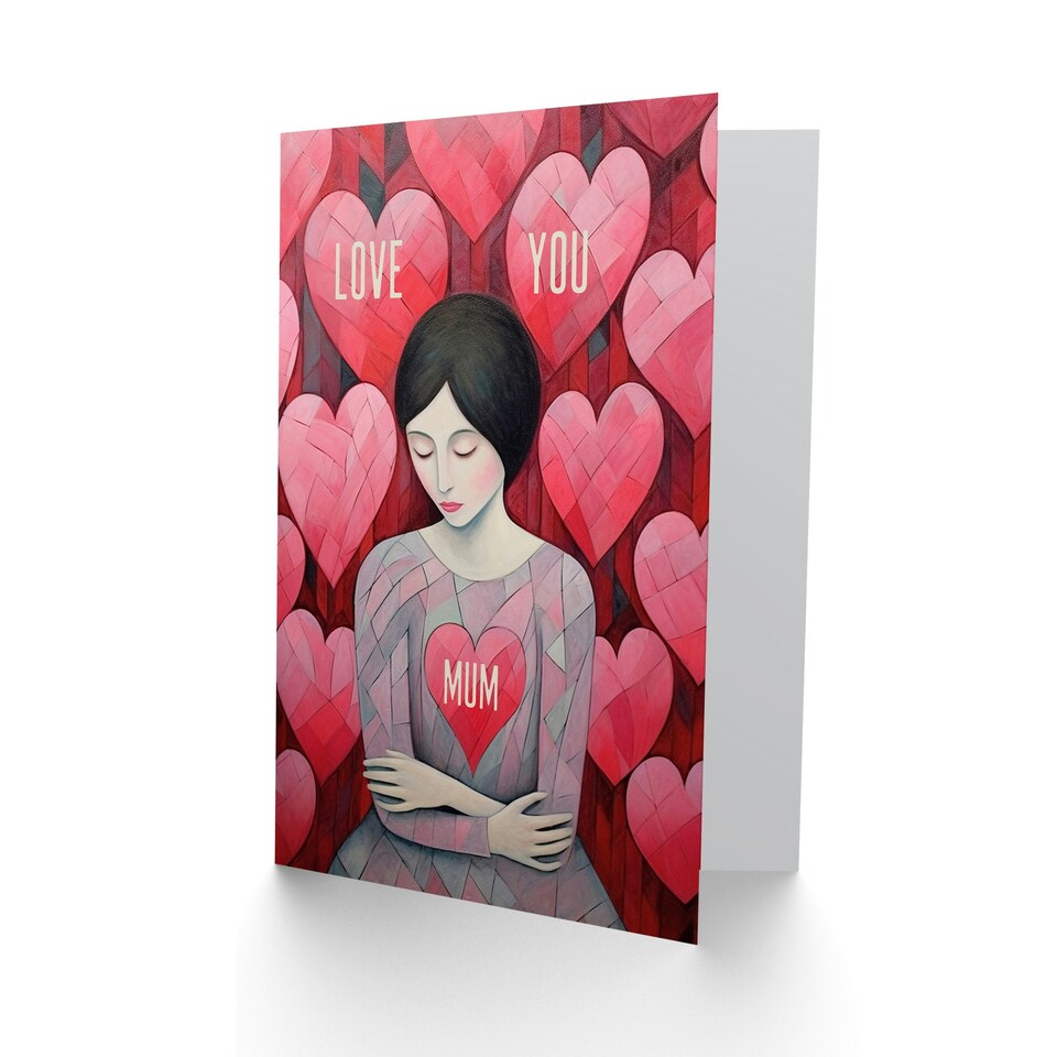 image 1 of Mothers Day Card Love You Hearts Mum Card