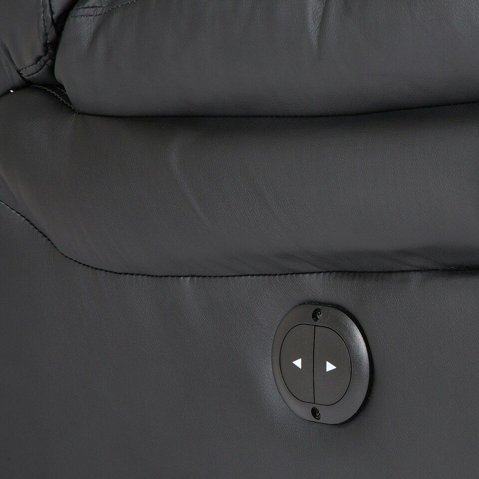 image 1 of Chester Electric Bonded Leather Automatic Recliner Heat & Massage Chair (Black)