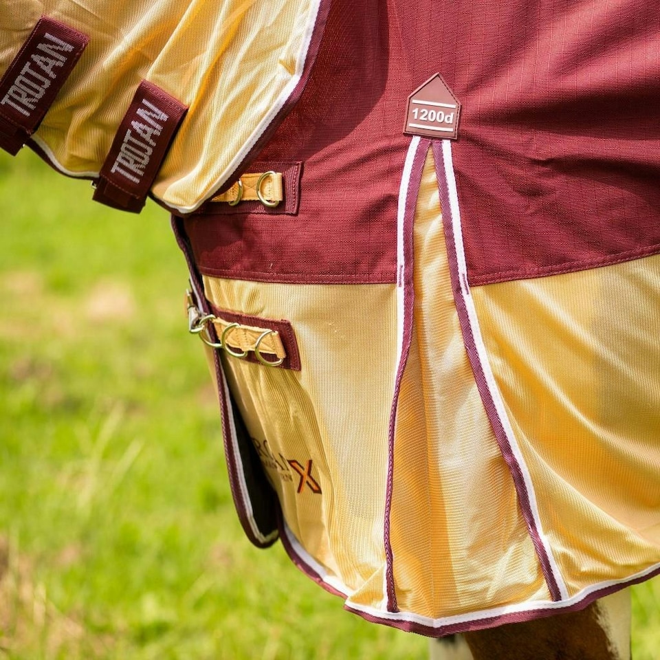 image 1 of Gallop Equestrian Trojan Xtra Fly Turnout Combo Red | Size: 6ft 9
Colour: Burgundy