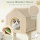 image 9 of COSTWAY Wooden 5-Layer Cat Tree 139 cm Cat Activity Center