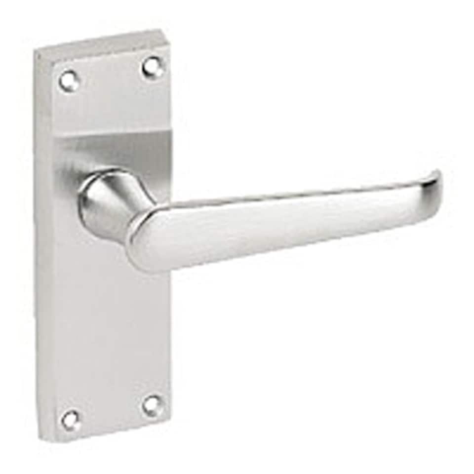 Golden Grace 5 Pairs Victorian Lever Latch Door Handle in Brushed Satin Chrome with Fittings Grey