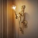 image 2 of ValueLights George Monkey Holding a Light Bulb Wall Light Gold | Gold