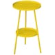 image 1 of Outsunny Round Garden Table, 2-Tier Metal Patio Table Coffee Table, Yellow | Yellow | Yellow | 32 x 32 x 51 cm
