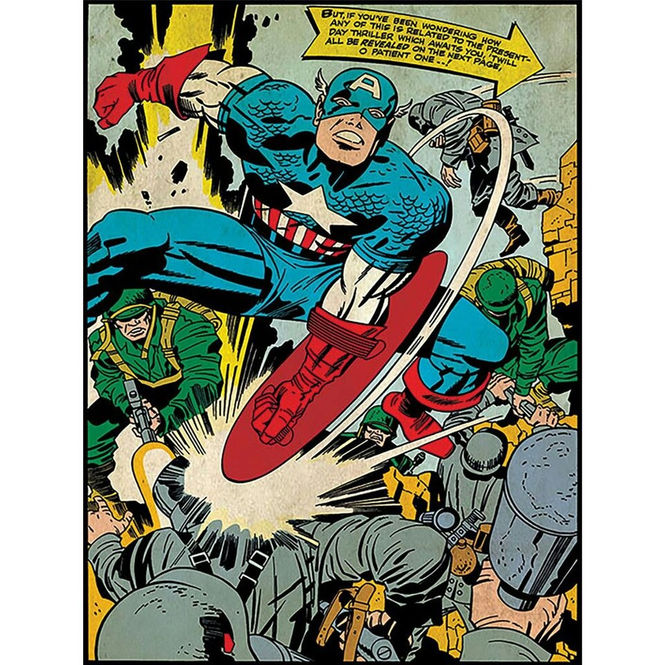 Captain America (Soldiers) 60x80x4cm Stretched Canvas Print