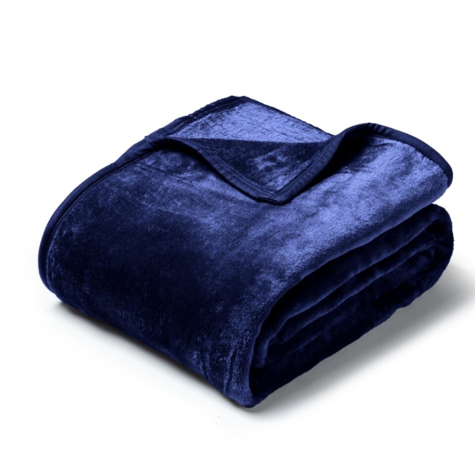 image 1 of Mink Throw Soft Touch Blanket Fleece Faux Fur 150x200cm Blue