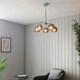 image 4 of Dimple Multi Arm Glass Pendant Ceiling Lamp, Chrome Plate, Smoked Mirror Glass