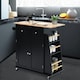 image 3 of COSTWAY Kitchen Island Rolling Storage Cabinet Trolley Cart