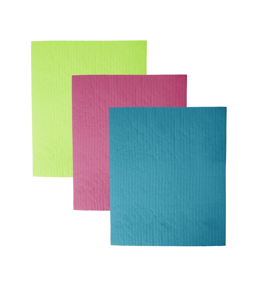 Set of 3 Swedish Dishcloths - Teal, Cerise, Green