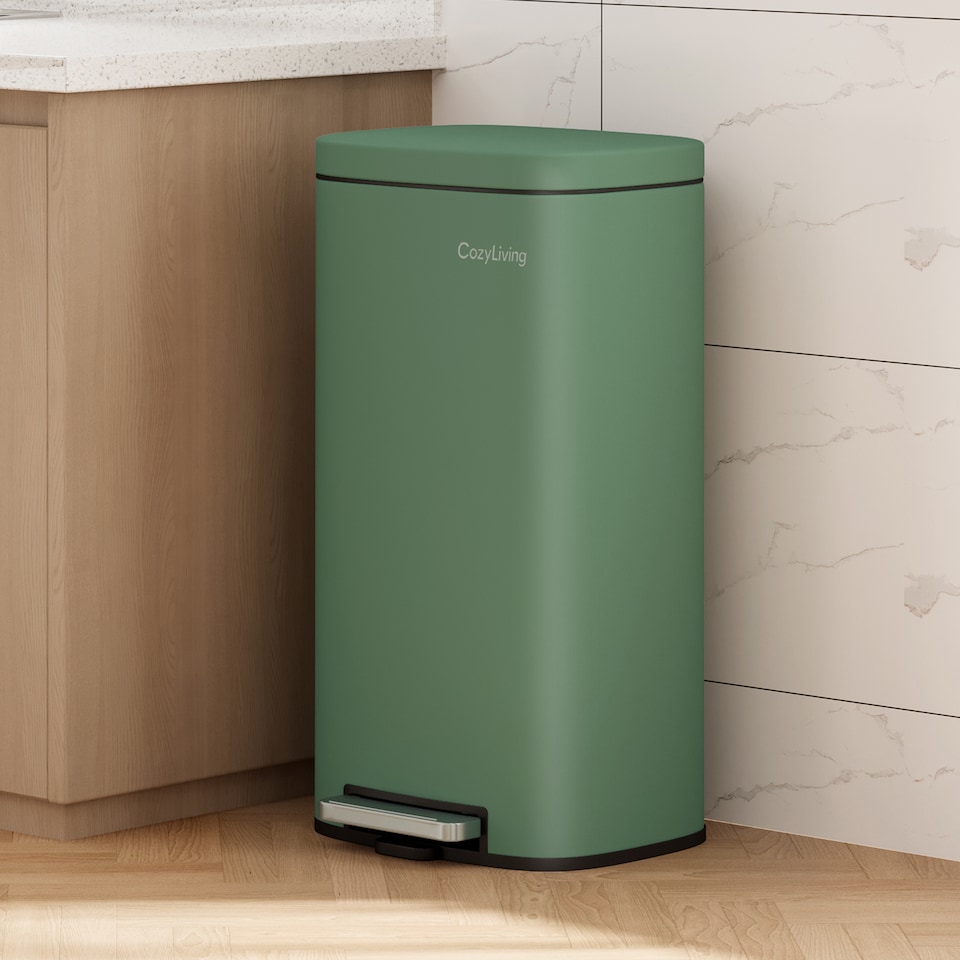 image 1 of 50L Pedal Bin Kitchen & Bathroom Household Rubbish Office Waste Bin Green