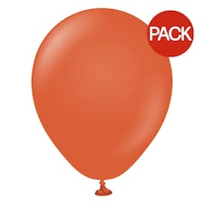 Kalisan Latex Retro Balloons (Pack of 2) - Rust Orange - One Size