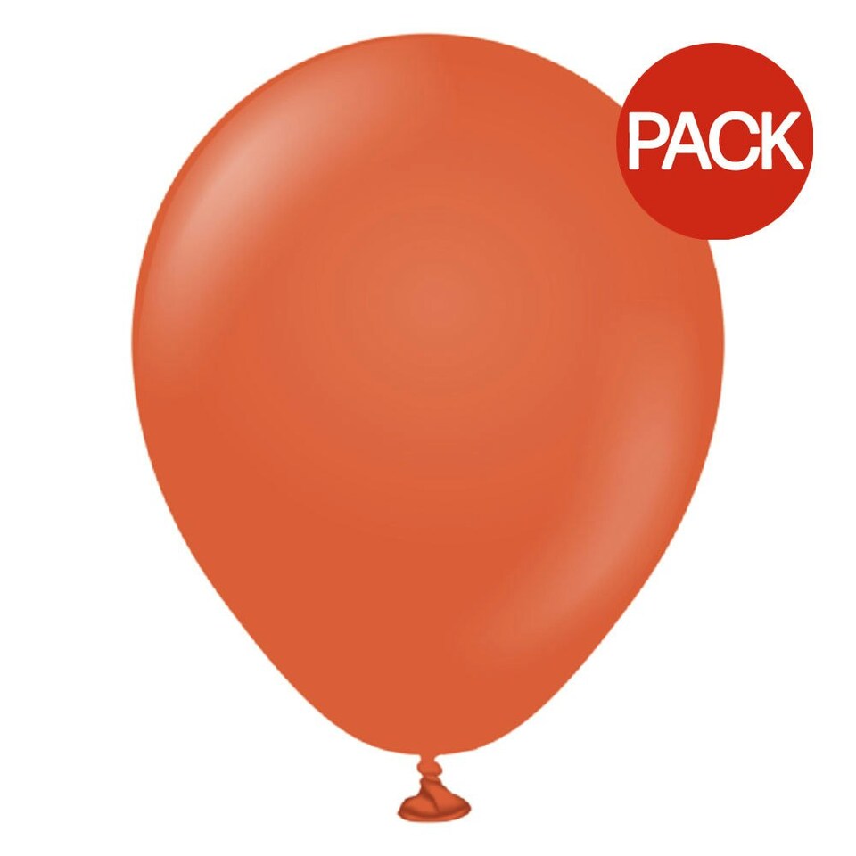Kalisan Latex Retro Balloons (Pack of 2) - Rust Orange - One Size