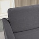 image 7 of HOMCOM 2 Seater Sofa, Compact Loveseat, Linen Upholstered Couch with Wood Legs and Armrest, Small Sofa for Living Room and Home Office Dark Grey