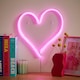 image 2 of ValueLights Heart neon Heart Neon White Illuminated Decoration and Integrated LED 3W Pink Bulb