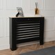 image 3 of OHS Horizontal Slatted MDF Modern Grill Shelf Cabinet Radiator Cover, Medium - Black