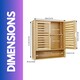 image 7 of Wooden Bathroom Wall Storage Cabinet Organiser Natural Brown Brown