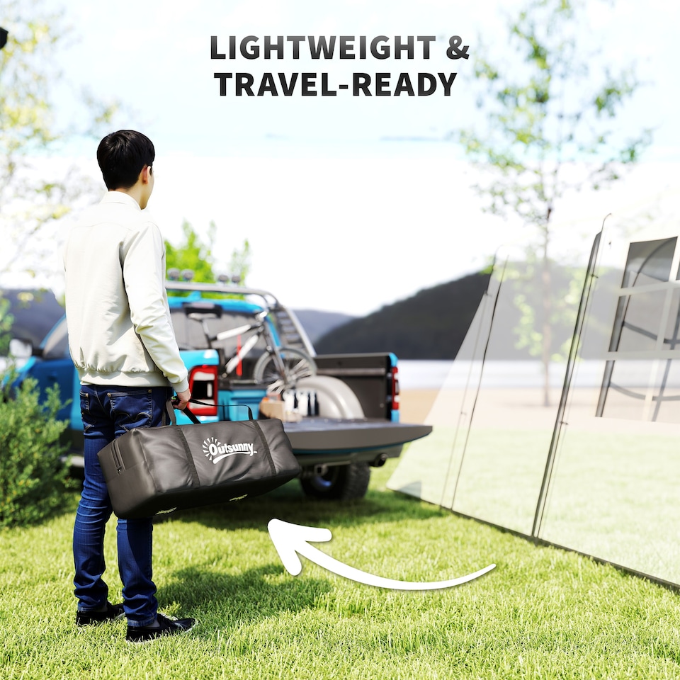 image 1 of Outsunny 3-4 Man Tunnel Tent with Sewn in Floor, 3000mm Waterproof | Cream | Khaki