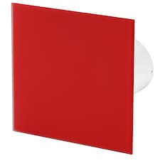 125mm Humidity Sensor Extractor Fan Matte Red Glass Front Panel TRAX Wall Ceiling Ventilation