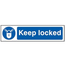 Scan Keep Locked - Pvc Sign 200 X 50mm - Multi Colour - 200 x 50mm