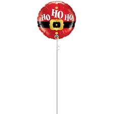 Ho Ho Ho Santa's Belt Christmas Round Foil Helium Balloon - Inflated Balloon in a Box