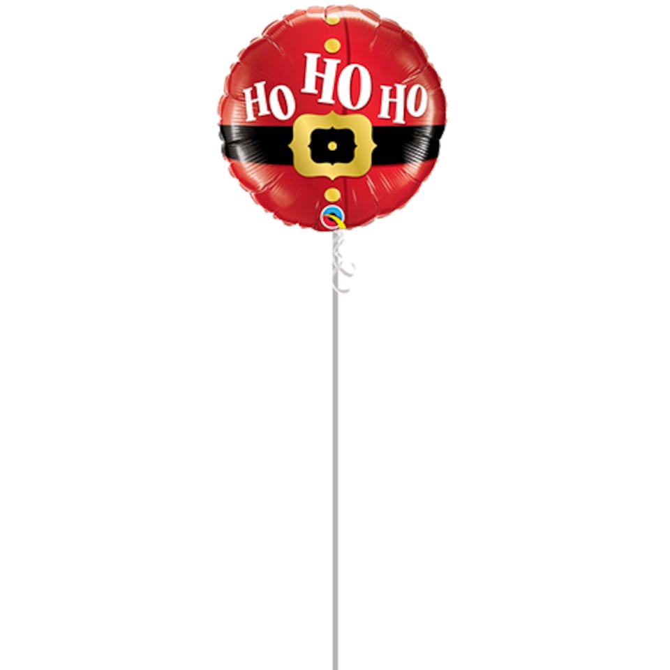 image 1 of Ho Ho Ho Santa's Belt Christmas Round Foil Helium Balloon - Inflated Balloon in a Box