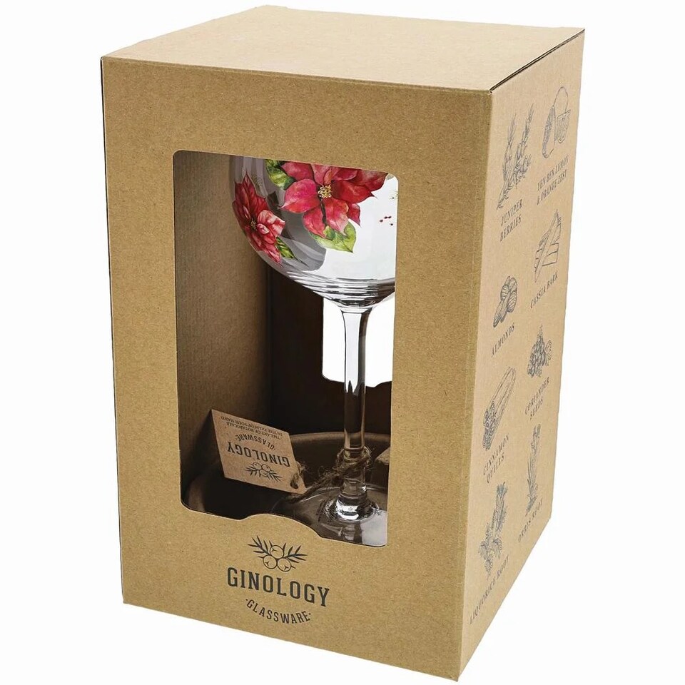 image 1 of Ginology Red Poinsettia Copa Large Gin Glass
