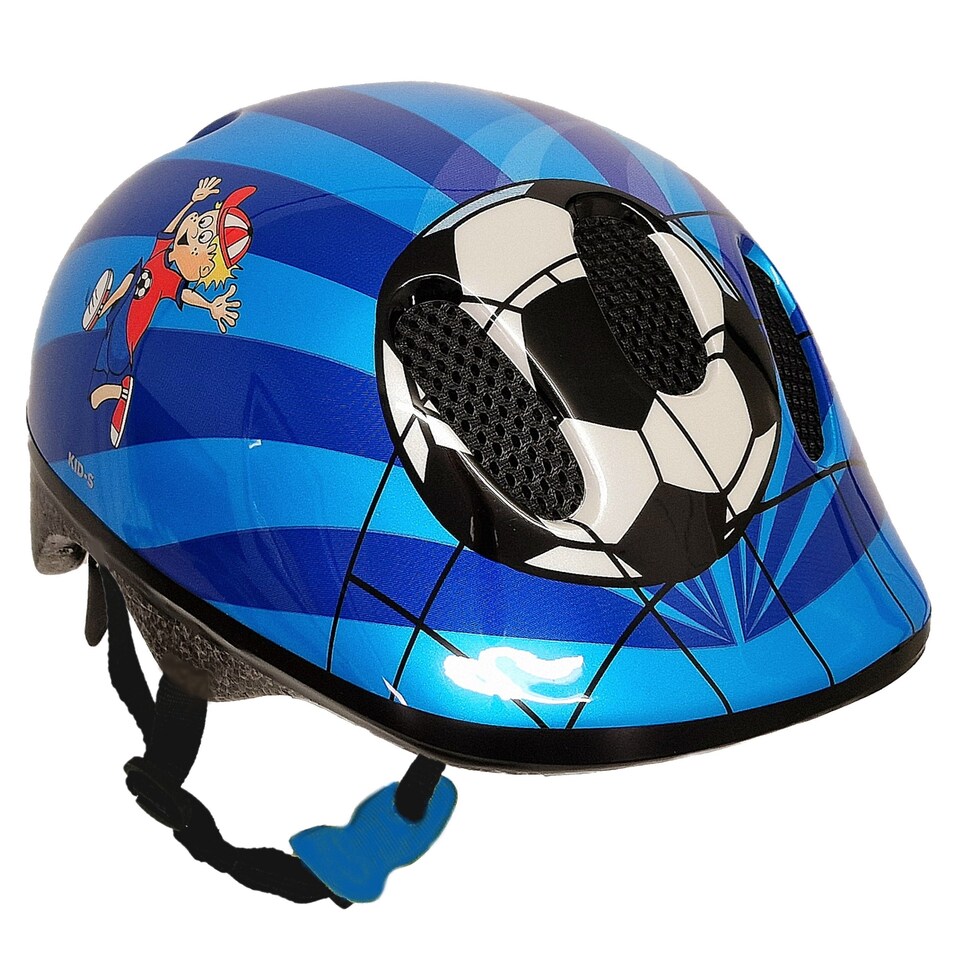 image 1 of Sport Direct Kids/Childs Boys Scooter/Bike/Bicycle Helmet S 52-57cm - Football Design | Blue