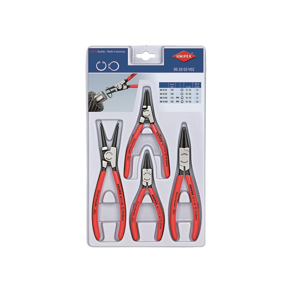 Knipex Circlip Plier Set, 4 Piece - Multi Colour - One Size