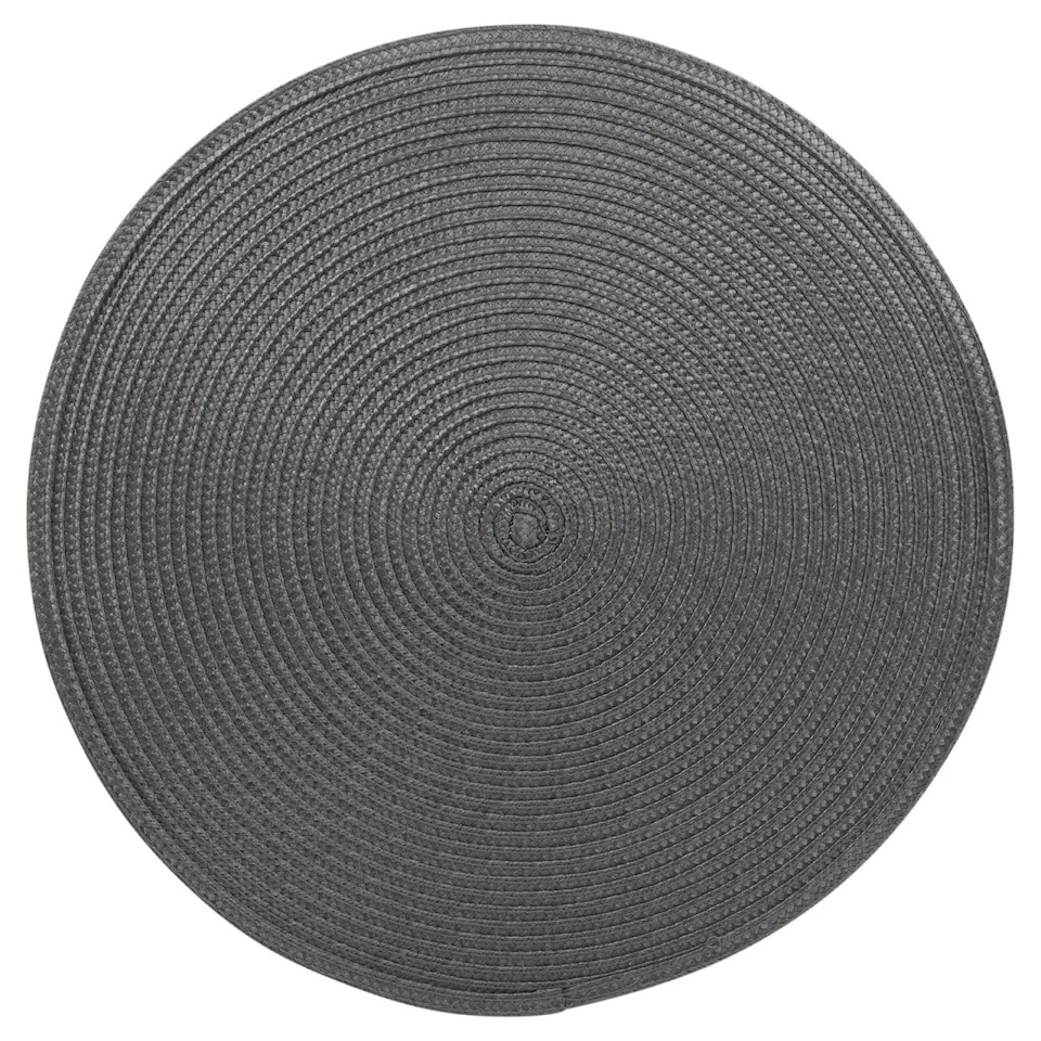 image 1 of 38cm Round Woven Dining Table Placemats Set | Grey | Dark Grey & Set of 6 | 6