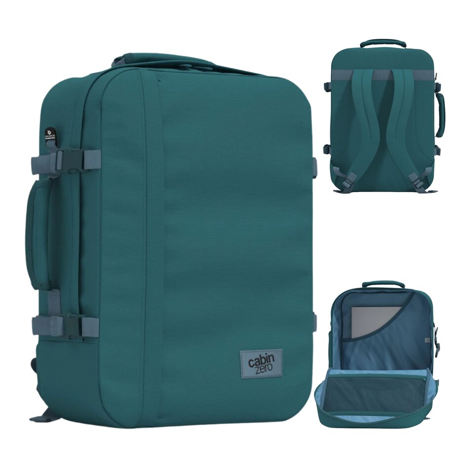 image 1 of CABINZERO Classic Cabin Backpack 44L, Lightweight for Spontaneous Trips, Ideal for Winter Gear & Long Trips | Blue | Aruba Blue