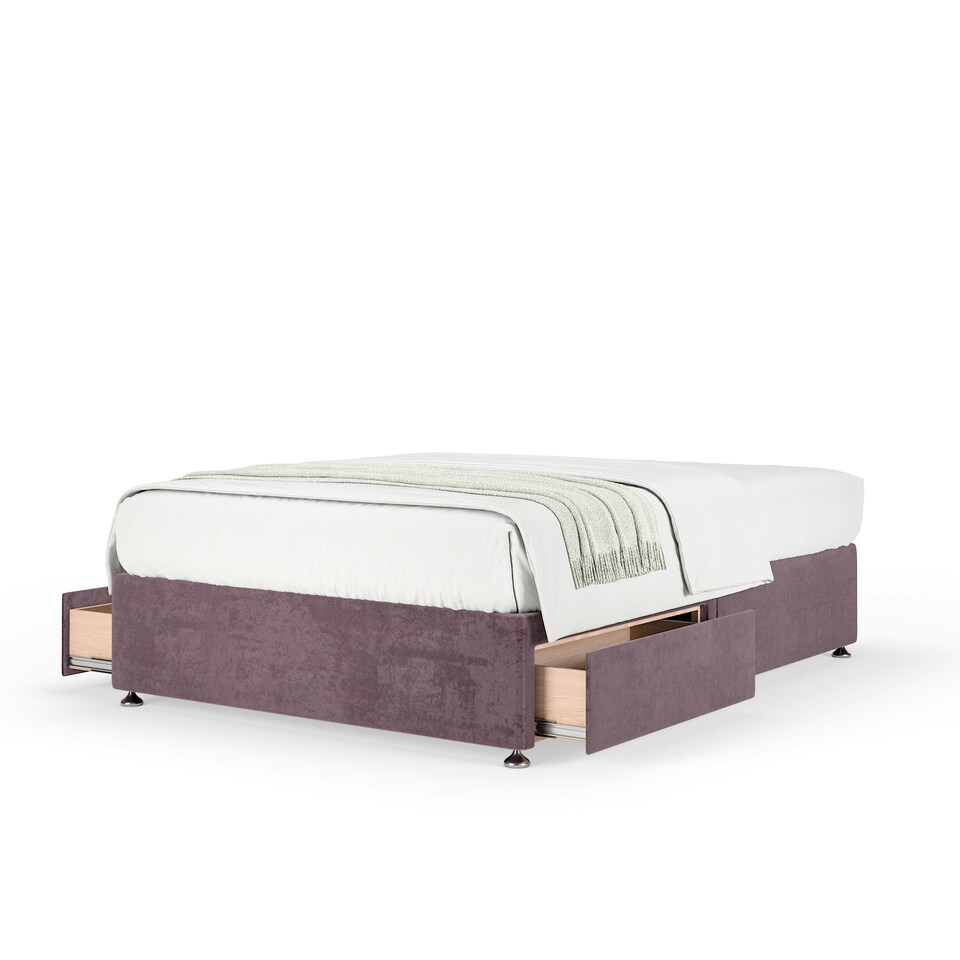 image 1 of Ortho Classic Orthopaedic Mauve Naples Velvet 2 Drawer Divan Set Small Double