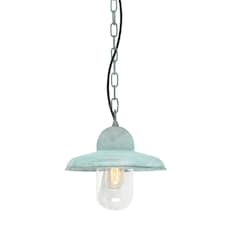 Somerton 1 Light Outdoor Ceiling Chain Lantern Verdigris IP44, E27
